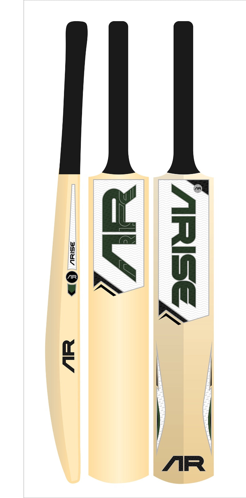 Cricket Bat Sticker Pack – Green/White