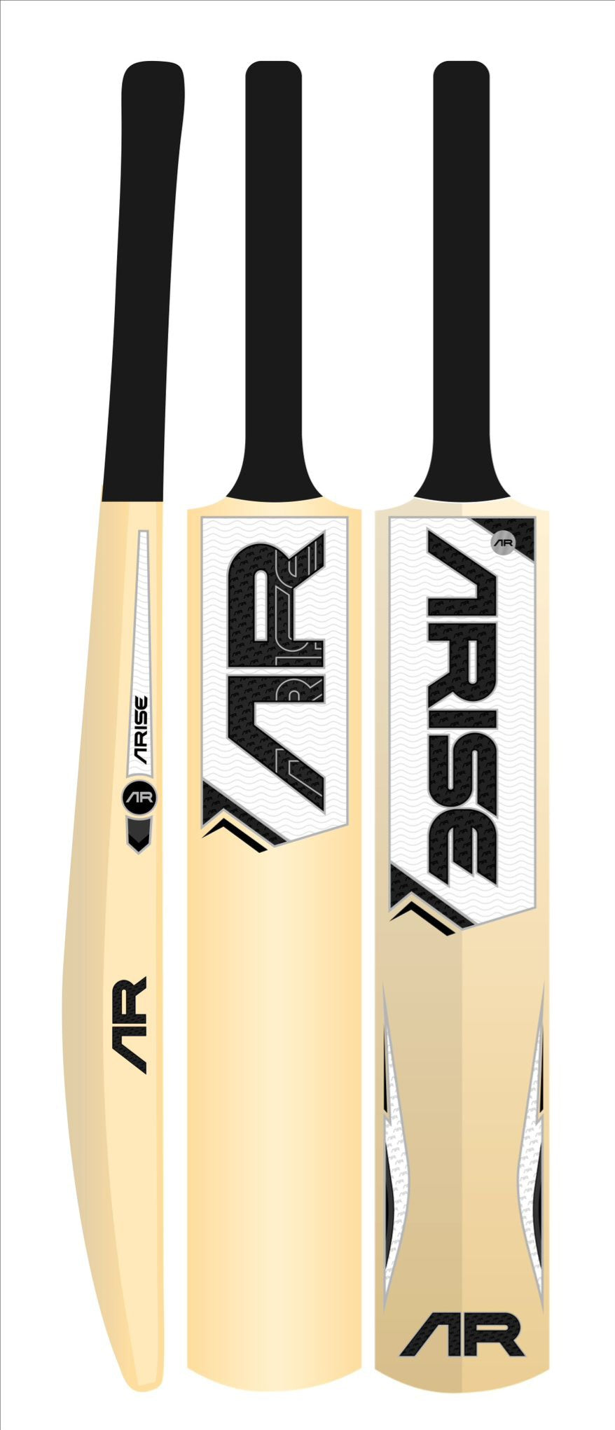 Cricket Bat Sticker Pack – Black/White
