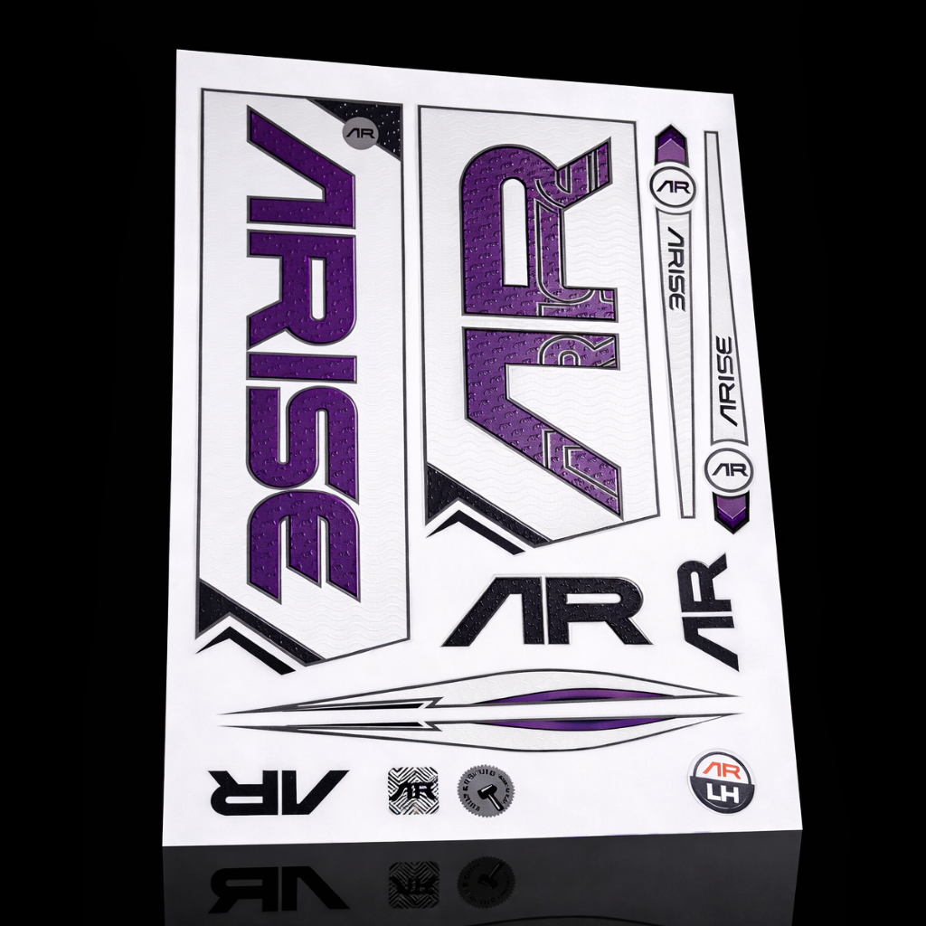 Cricket Bat Sticker Pack – Purple/White